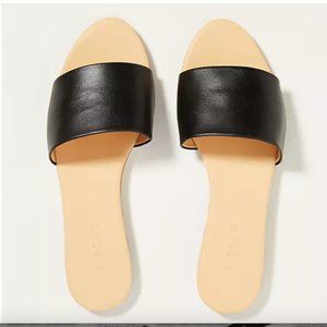 Nisolo Isla Black Leather Slide Sandals - NEW!!